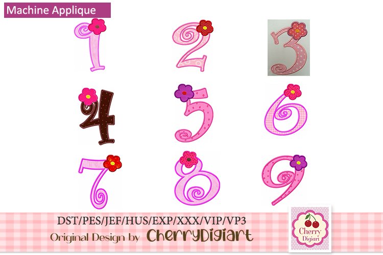 Flower girl Numbers machine embroidery bunles 1426B