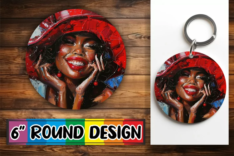 Sublimation Print Wrap African Round Design Woman with