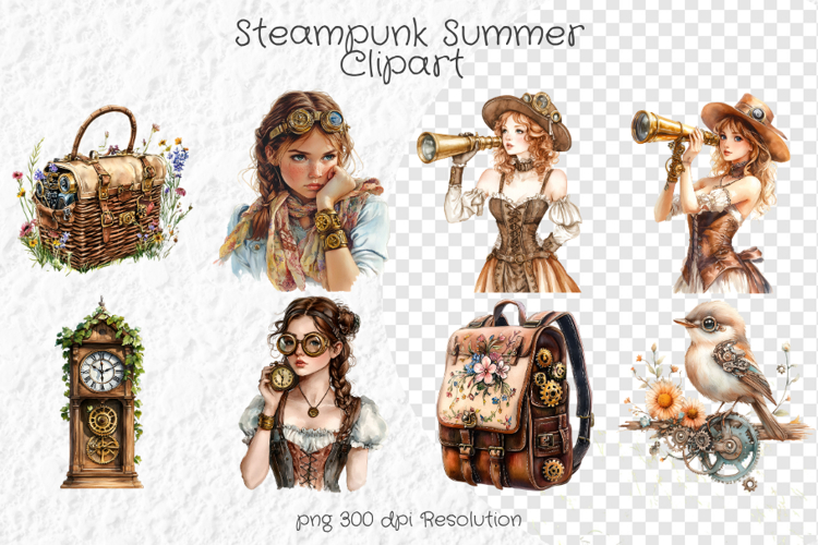 Steampunk Summer Clipart - Summer PNG
