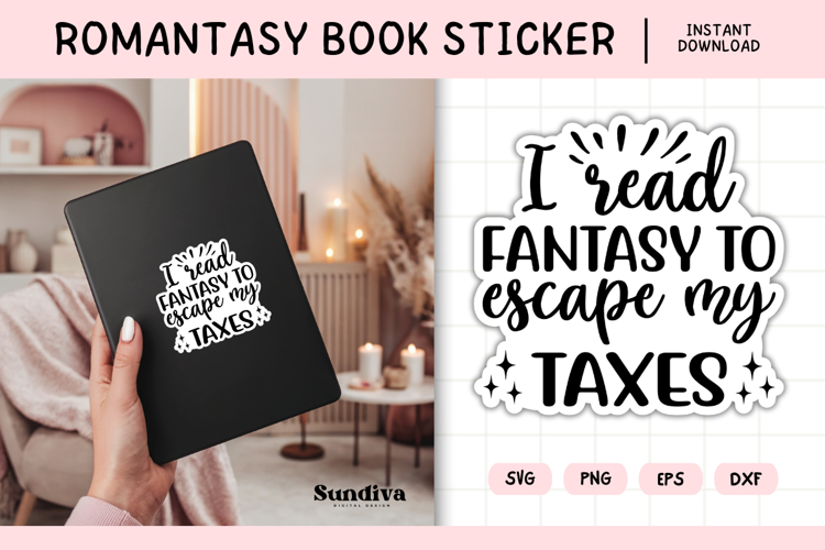 Printable Magic and Fantasy Book Lover Sticker | Taxes
