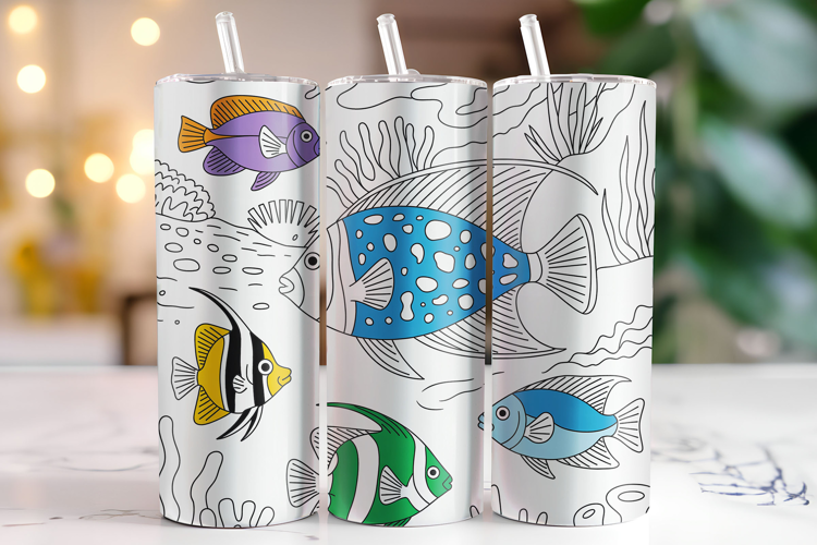 Fishes Tumbler Wrap | Sublimation | Tumblers