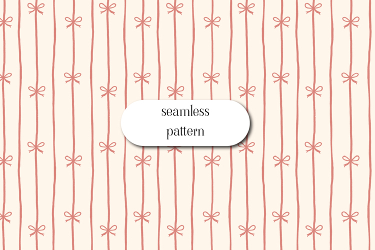 Cute Hand-Drawn Bow Stripe Seamless Pattern Design