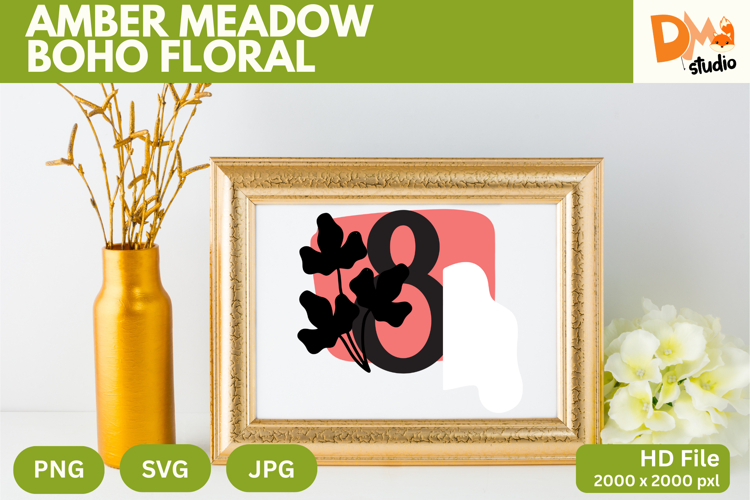 Amber Meadow Boho Floral Monogram