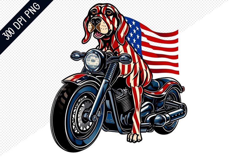 DOG Ride American Bike Sublimation - 4th of July sublimation example image 1