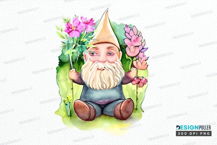 Watercolor Garden Gnome PNG Clipart