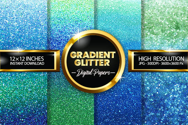 Gradient Glitter Digital Papers - 04 variations