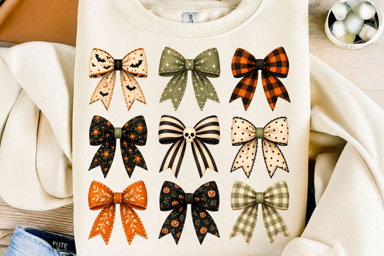 Vintage Halloween Bow PNG