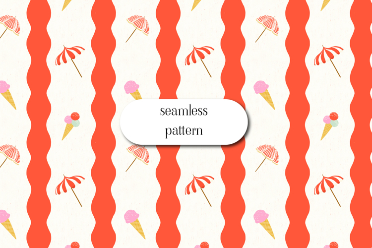 Retro Summer Stripe Seamless Beach Pattern Design
