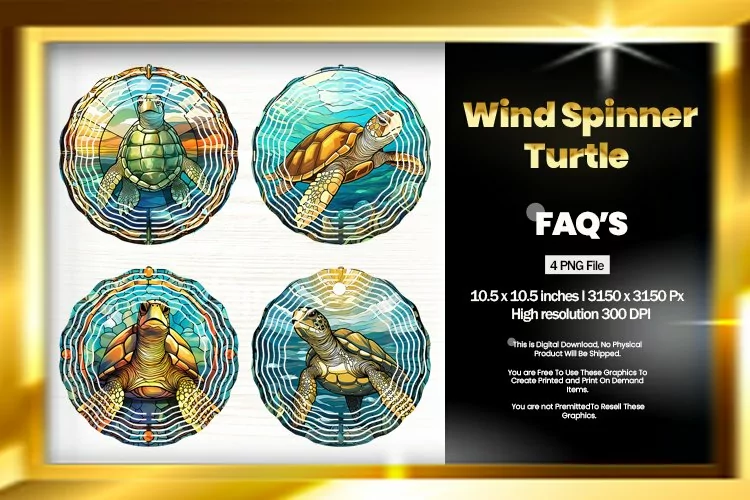 Turtle Wind Spinner Sublimation - 04 Variations