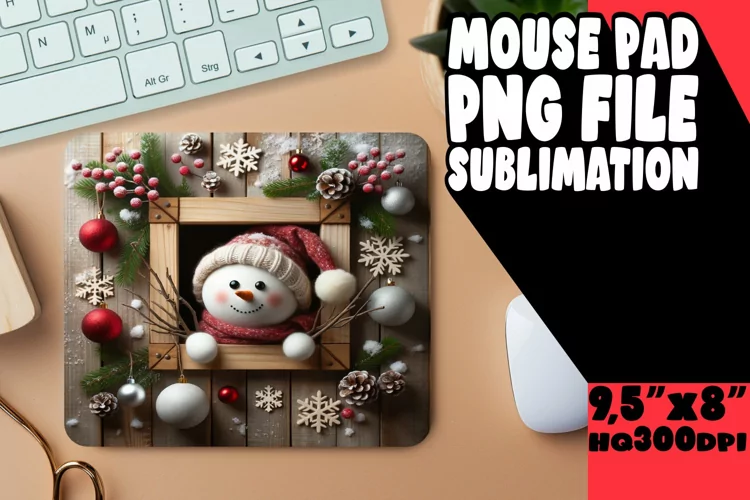 Holiday Spirit 3D Hole in Wall Mousepad