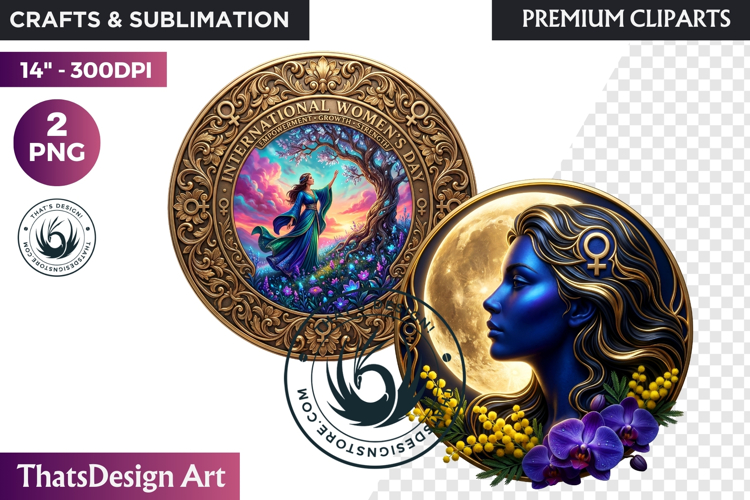 International Womens Day Round Cliparts & Backgrounds PNG