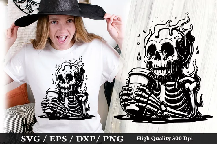 Melting Skeleton SVG Design - Skeleton T shirt Design