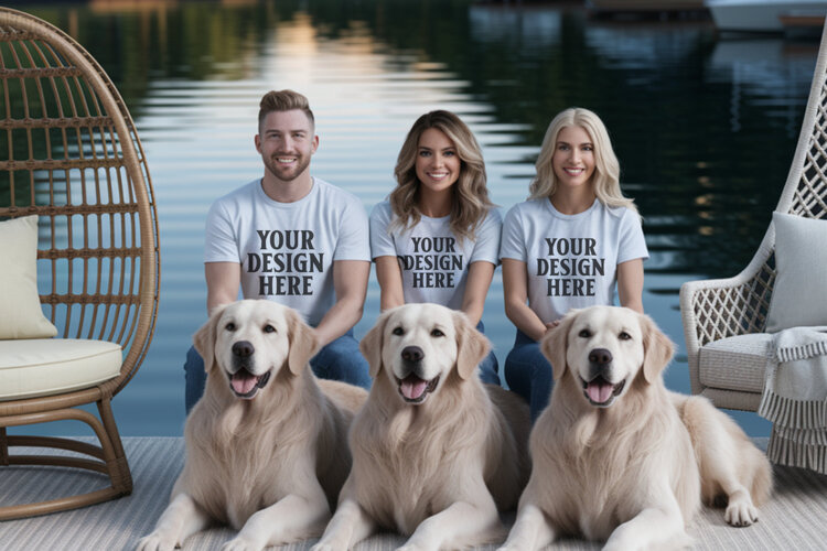 Bella Canvas 3001 Family Group T-Shirt Mockup example image 1