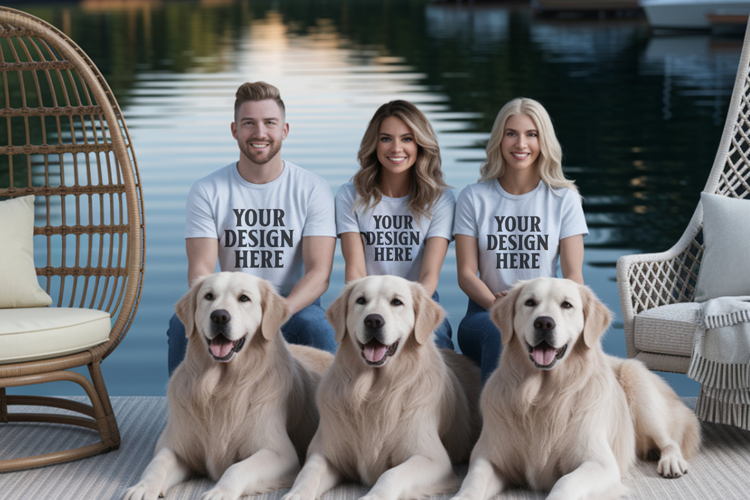Bella Canvas 3001 Family Group T-Shirt Mockup