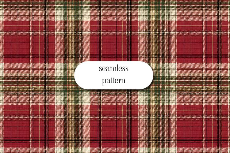 Traditional Red Green Tartan Seamless Christmas Pattern