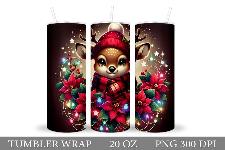 Christmas Deer Tumbler Design. Christmas Tumbler Sublimation