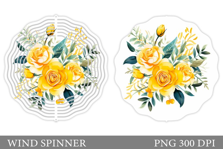 Rose Wind Spinner Sublimation. Flowers Wind Spinner Design example image 1