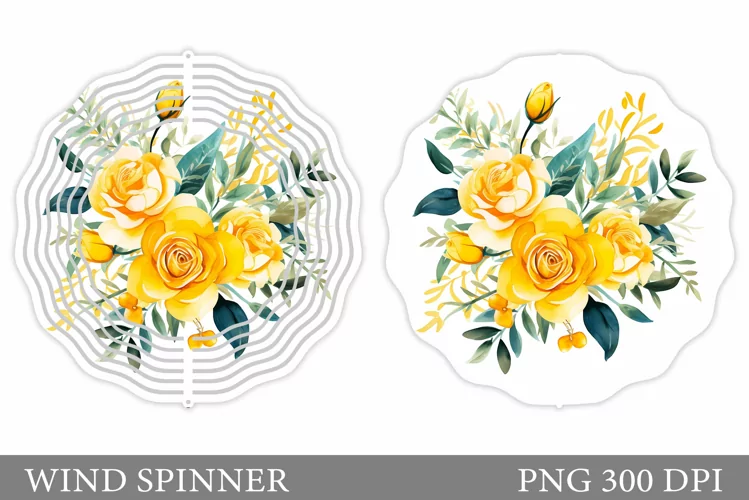 Rose Wind Spinner Sublimation. Flowers Wind Spinner Design