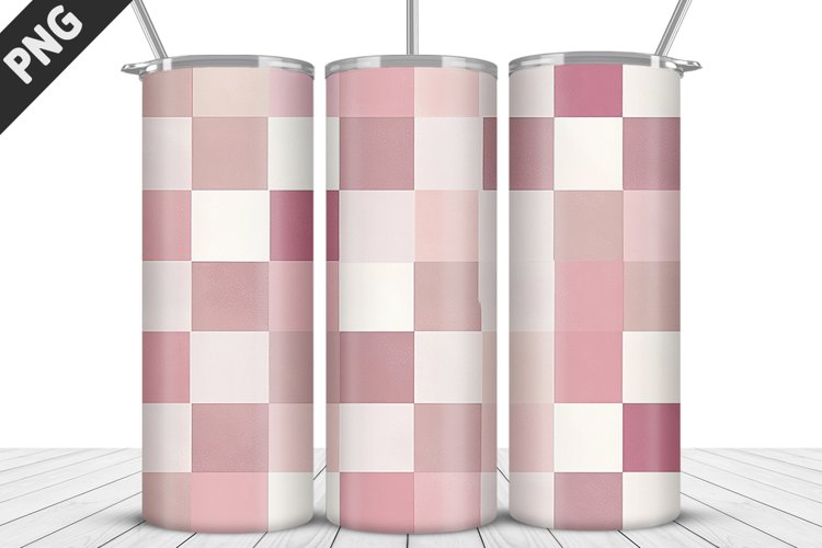 Plaid Tartan Valentine's Day Tumbler Design | Valentin example image 1