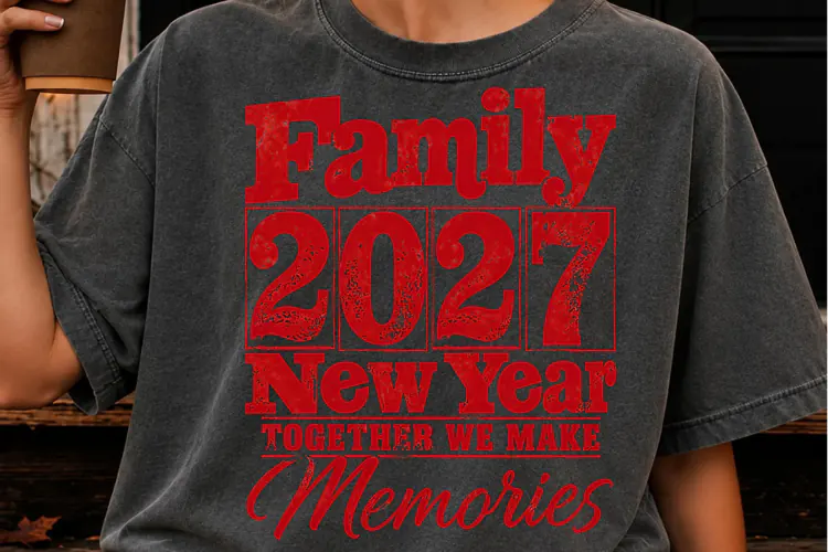 Family 2027 new Year Together We Make Memories PNG, new Year