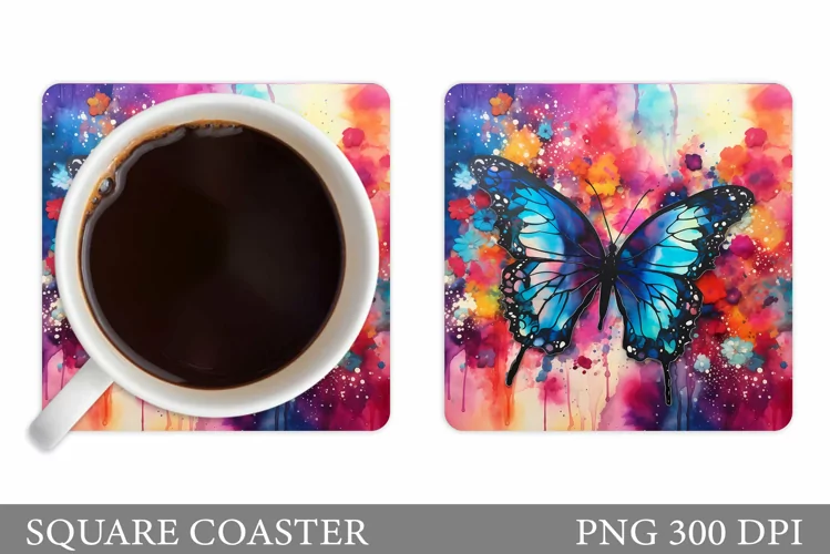 Butterfly Coaster Design. Butterfly Sublimation