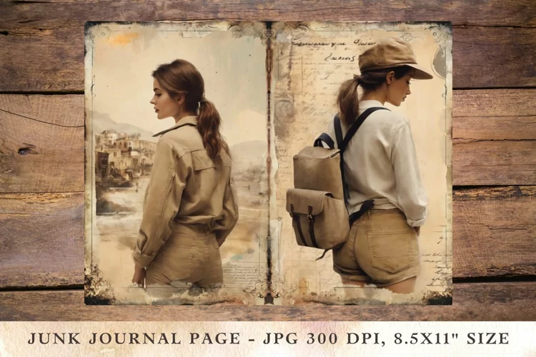 Printable Junk Journal Pages young girl 2