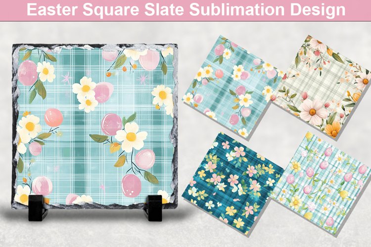 Easter Spring Square Sublimation Slate Design