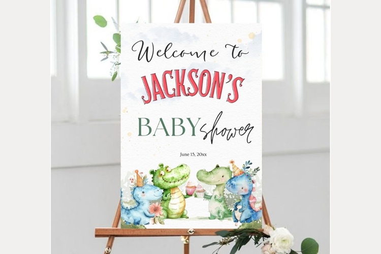 Baby Shower Welcome Sign Template 209 example image 1