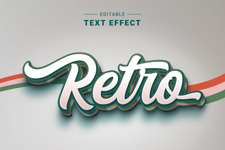 Editable Text Effect for Illustrator. Vector Graphic styles