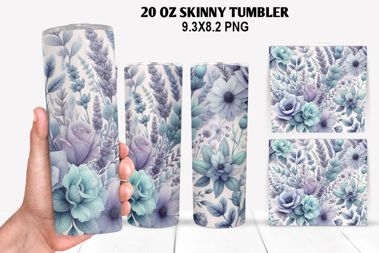Flowers Skinny Tumbler 20oz Wrap Design, Spring Tumbler Wrap