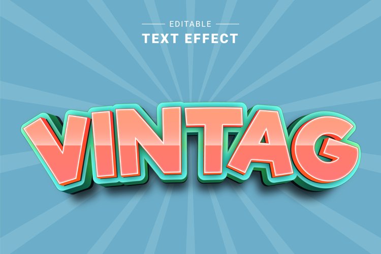 Editable Text Effect for Illustrator. Vector Graphic styles example image 1