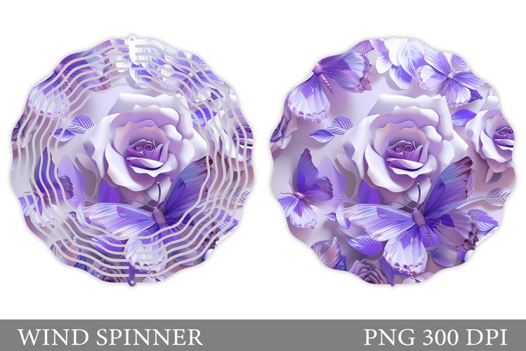 Butterflies Wind Spinner. Flowers Wind Spinner Sublimation example image 1