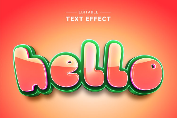 Editable Text Effect for Illustrator. Vector Graphic styles example image 1