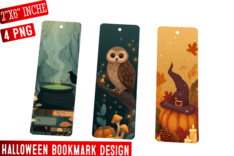 Halloween Bookmark Collection | 2x6 PNG Printable ,Halloween