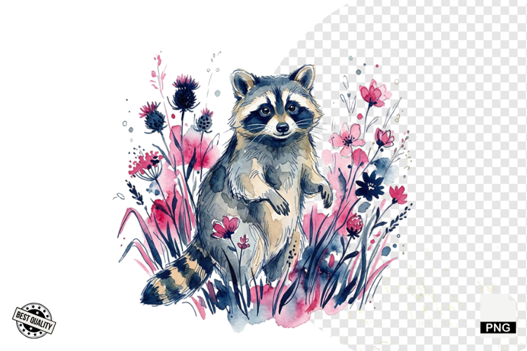 Watercolor Moonlit Meadow Clipart
