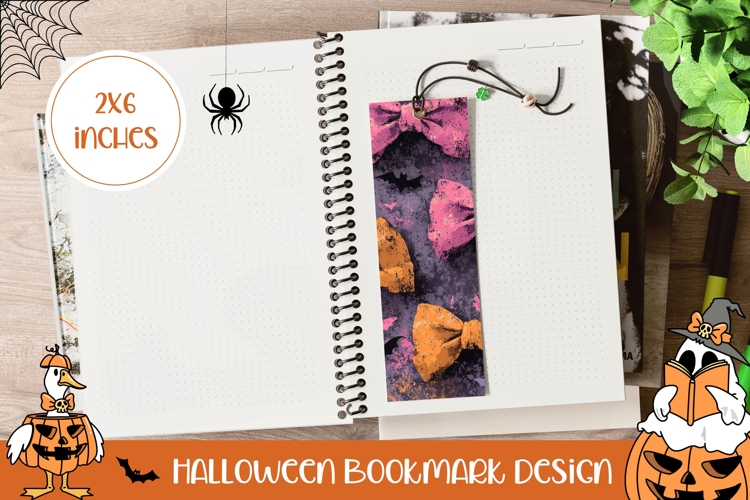 Halloween Bows Bookmark, Halloween Bats Bookmark Design