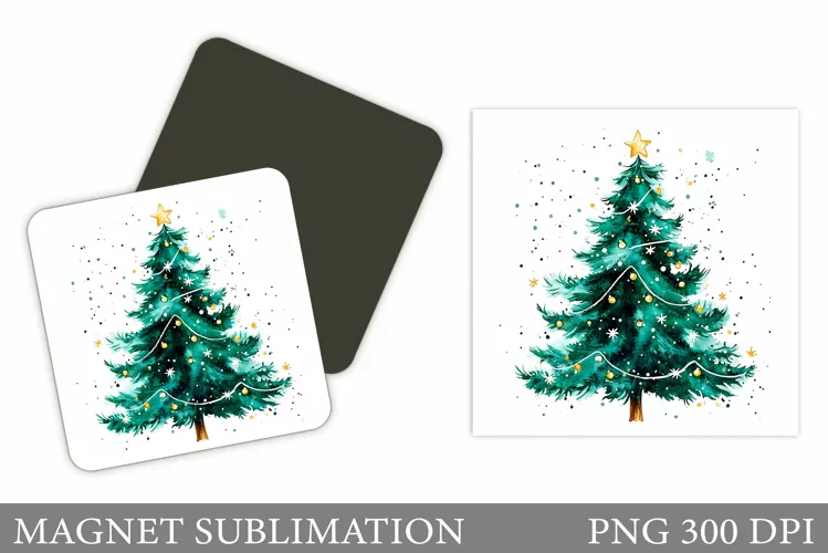 Christmas Tree Magnet Design. Christmas Magnet Sublimation