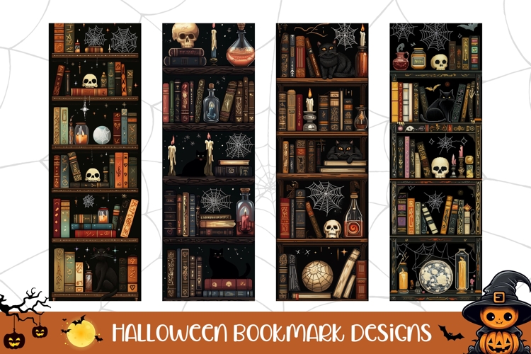 Spooky Halloween Bookmarks, Gothic Bookmark PNG