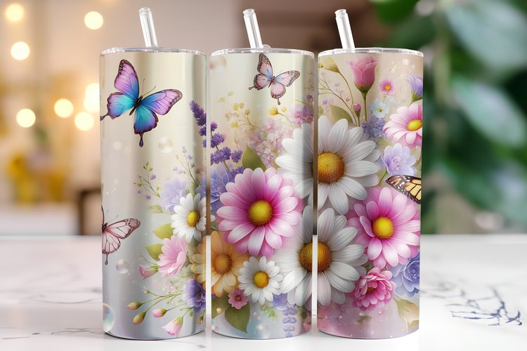 Flowers Tumbler Wrap | Sublimation | Tumblers