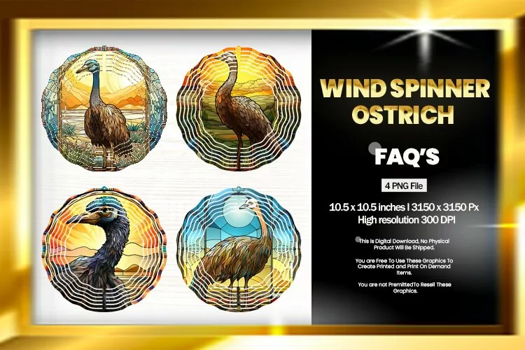 Ostrich Wind Spinner Sublimation - 04 Variations