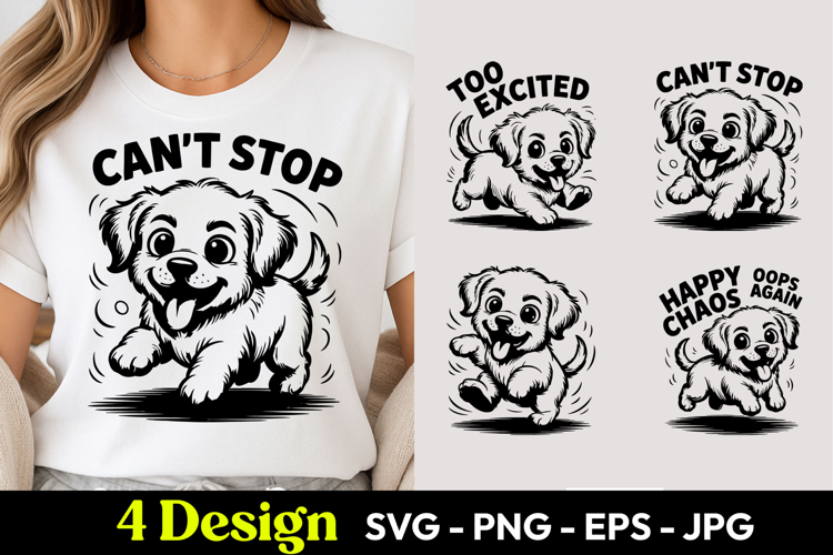 Cant Stop Happy Dog SVG PNG