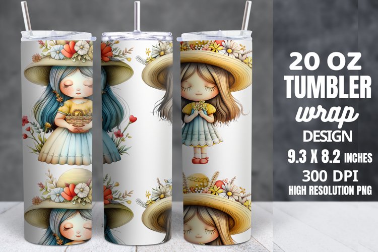 Spring Gnome Skinny Tumbler Sublimation example image 1