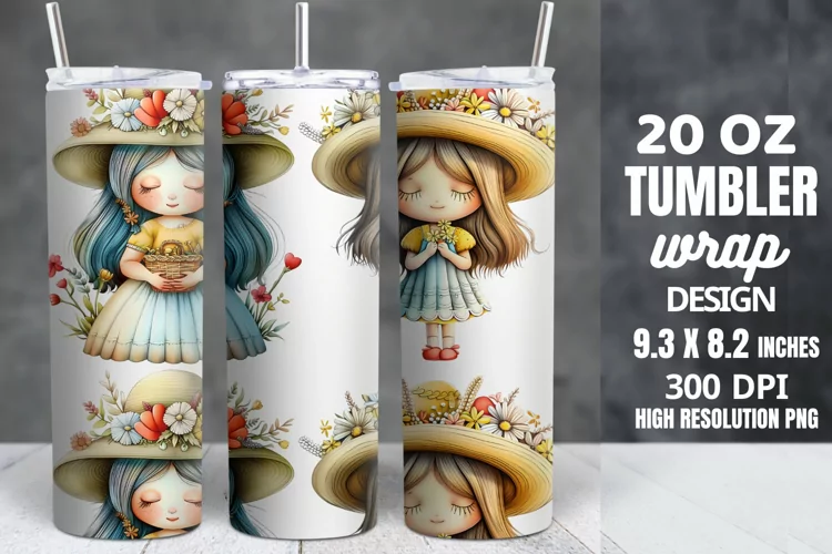 Spring Gnome Skinny Tumbler Sublimation