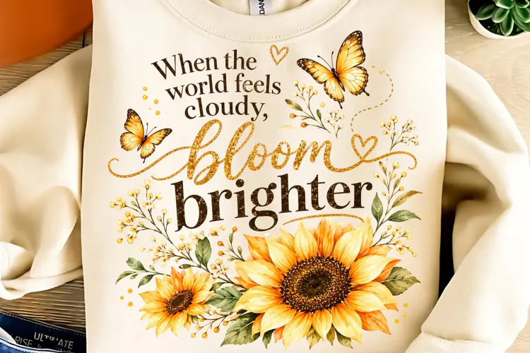 Inspirational Sublimation, Motivational PNG, Flower PNG