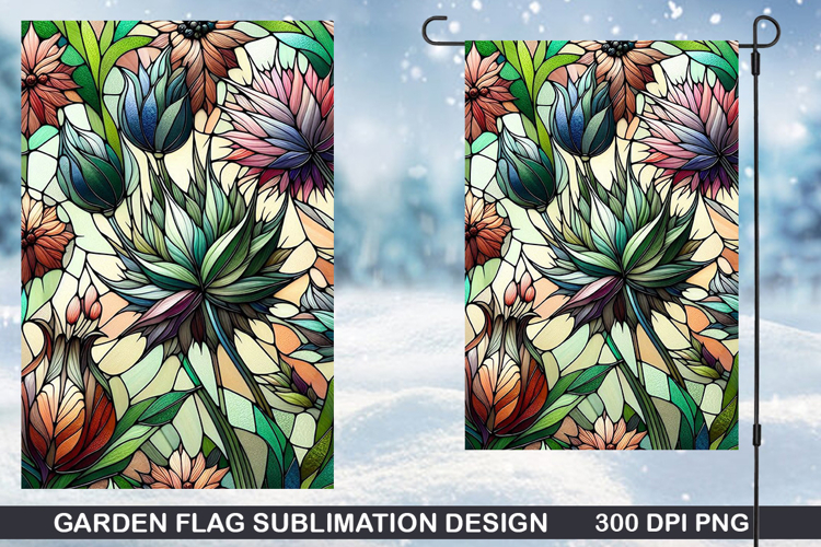 Flowers Garden Flag Sublimation| Autumn Garden Flag PNG