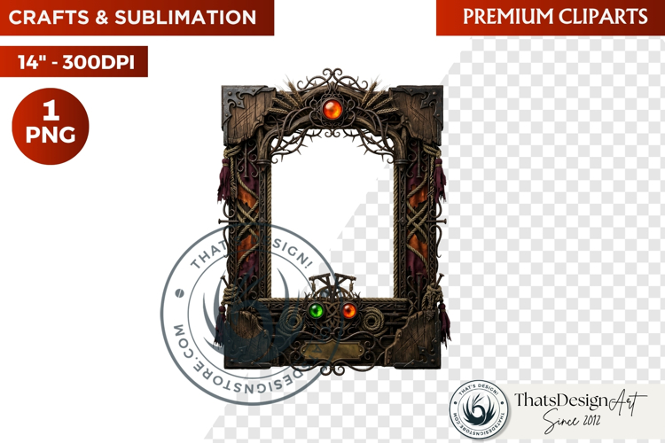 Harvest of Haunts Halloween Gothic Frame PNG, autumn clipart