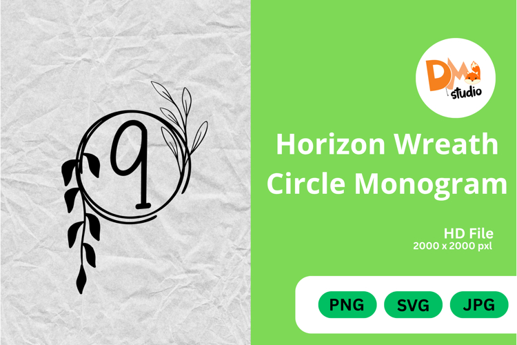 Horizon Wreath Circle Monogram