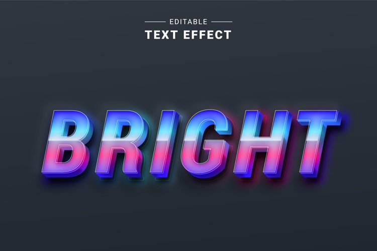 Editable Text Effect for Illustrator. Vector Graphic styles