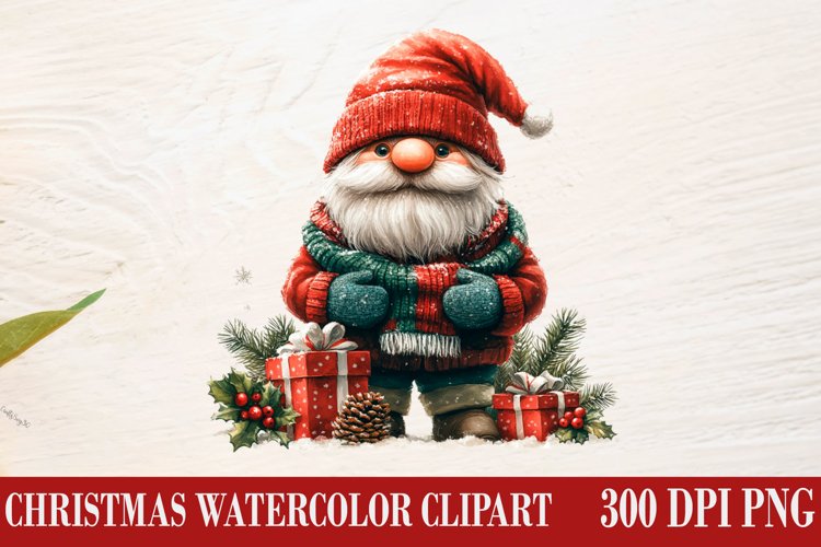 Christmas Gnome Clipart, Winter Clipart