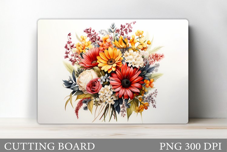 Wildflowers Cutting Board. Flowers Cutting Board Sublimation example image 1